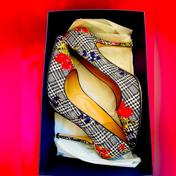 Oscar de la Renta Grace Multicolored Floral Pumps Size 41 - Picture 1 of 5